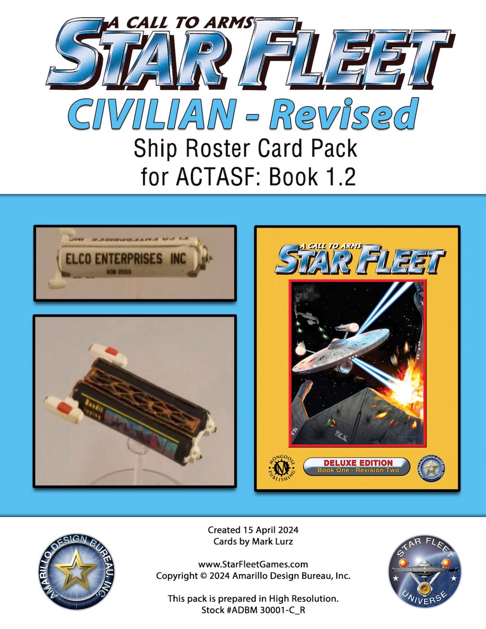 A Call to Arms Star Fleet Book 1.2 Civilian Ship Roster Pack Revised
