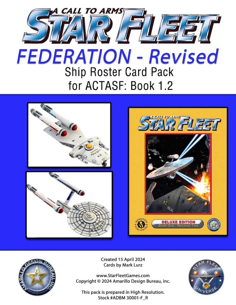 A Call to Arms: Star Fleet, Book 1.2: Federation Ship Roster Card Pack Revised