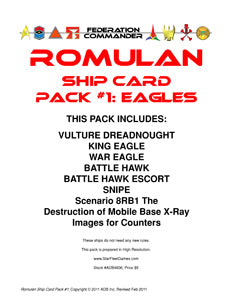 Federation Commander: Romulan Ship Card Pack #1