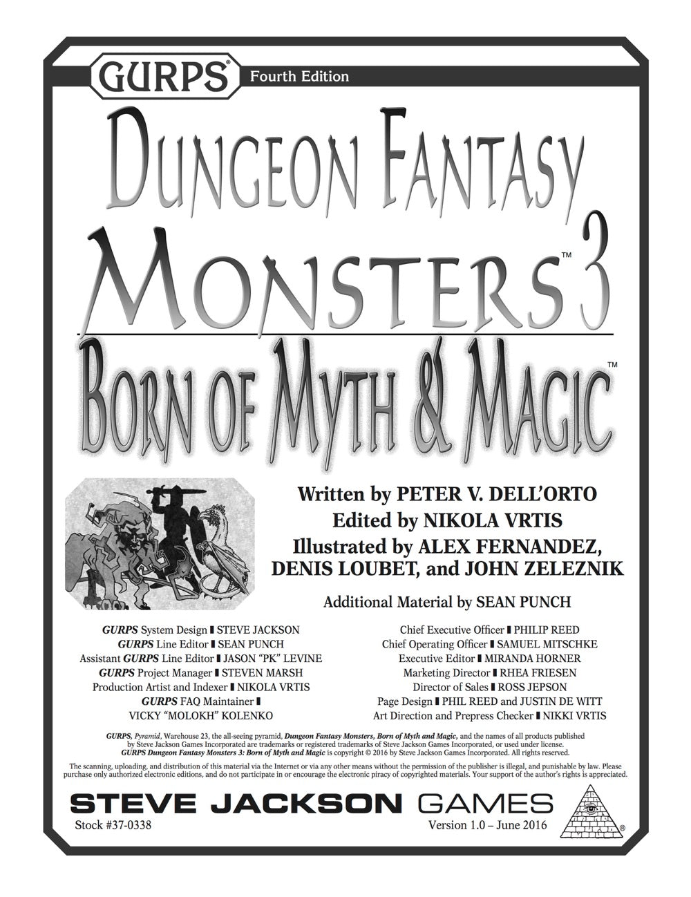 4th edition monsters GURPS Dungeon Fantasy Monsters 3: Born of Myth & Magic