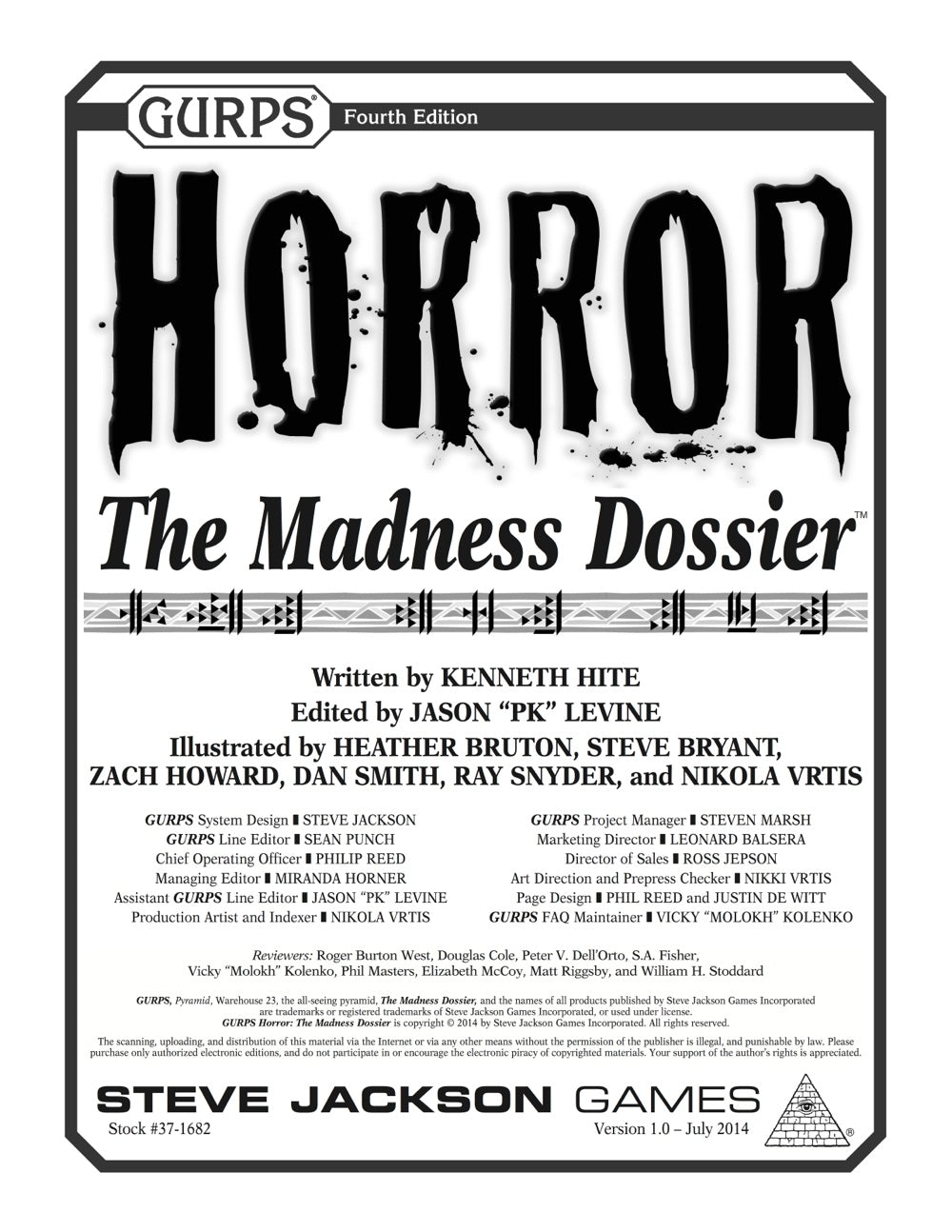 GURPS Horror: The Madness Dossier