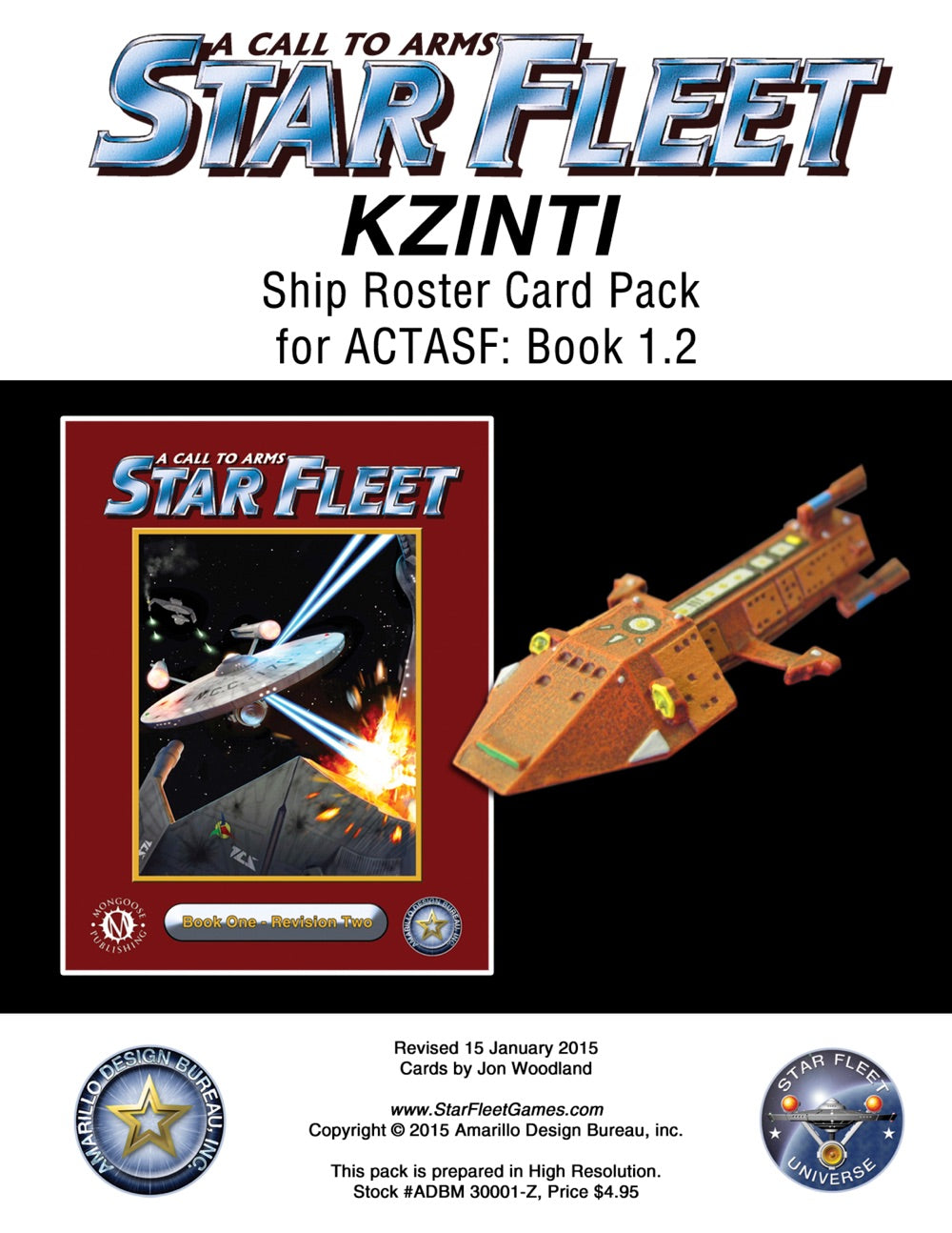 A Call to Arms Star Fleet Book 1.2 Kzinti Ship Roster Card Pack