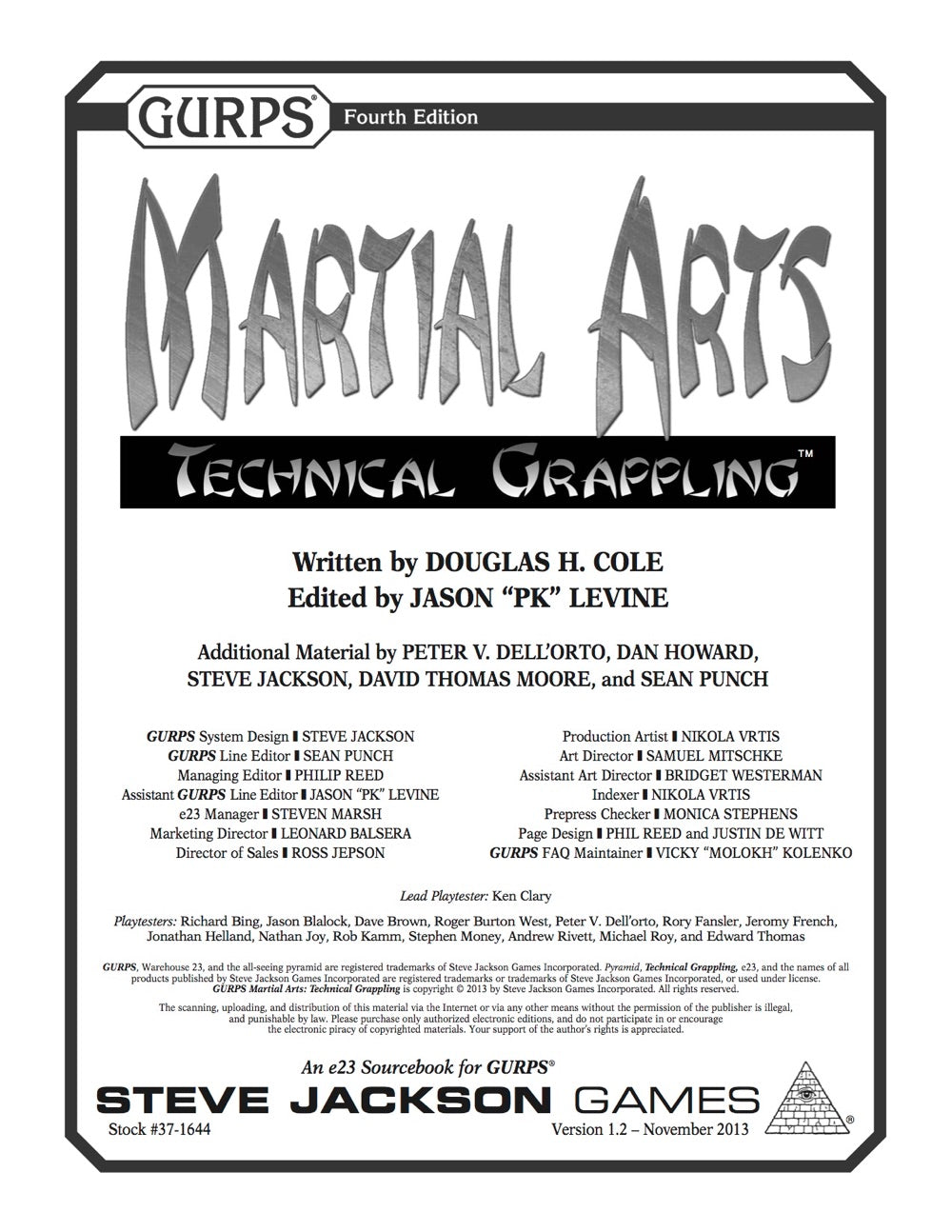 GURPS Martial Arts Technical Grappling Warehouse 23