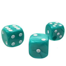 The Fantasy Trip: 14mm Teal d6 Dice Set
