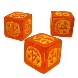Translucent Orange Glitter Halloween d6 Dice