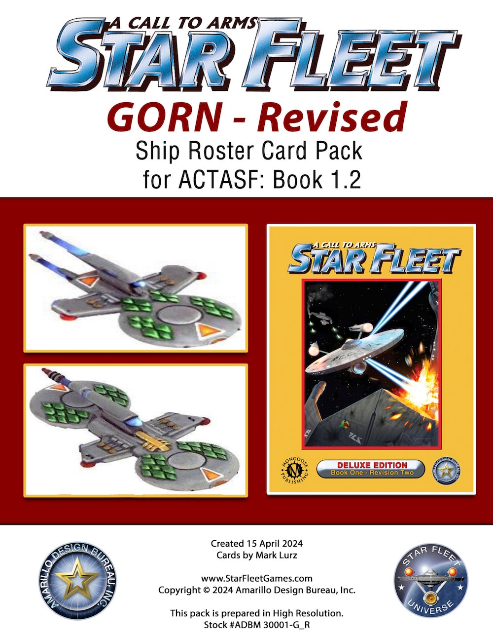 A Call to Arms: Star Fleet, Book 1.2: Gorn Ship Roster Card Pack Revised
