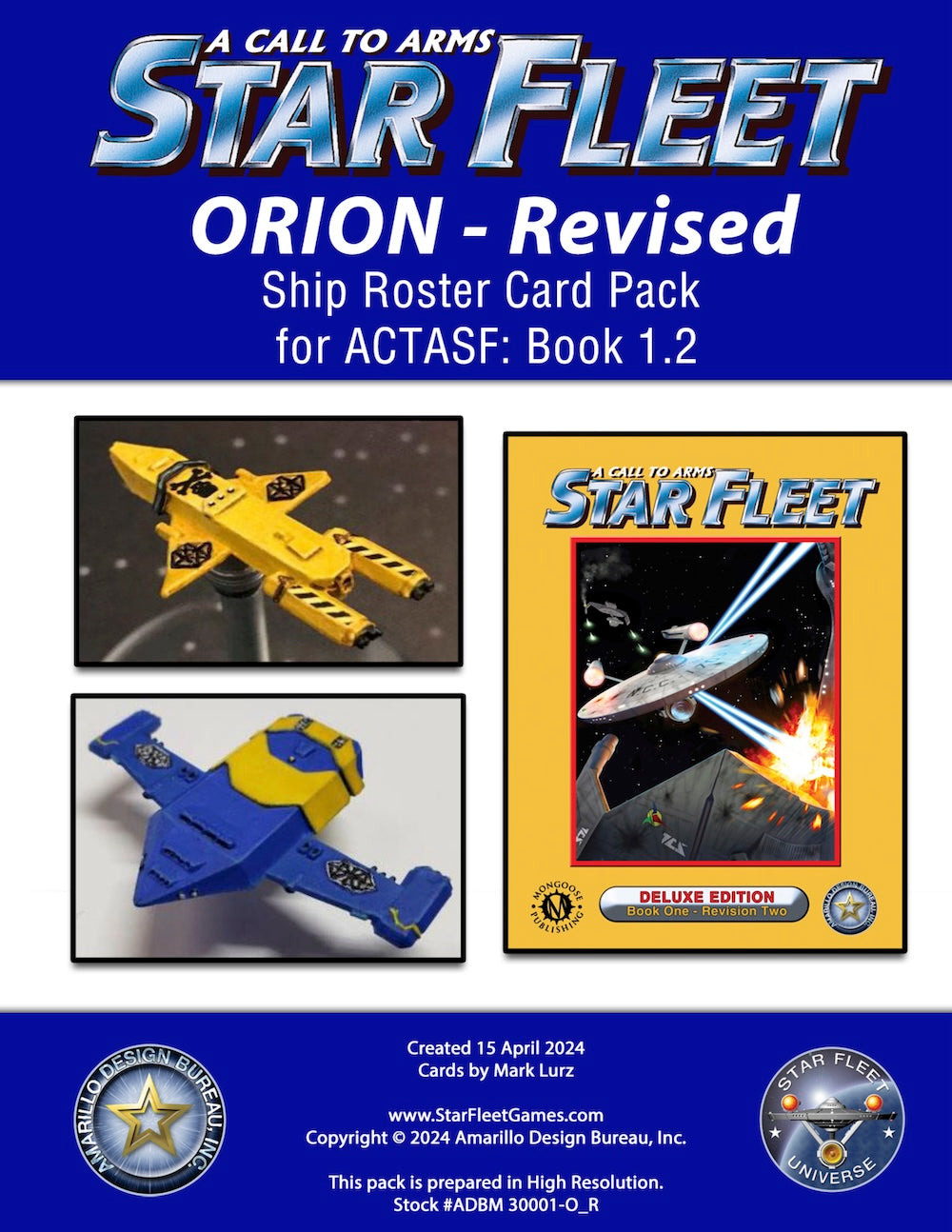 A Call to Arms: Star Fleet, Book 1.2: Orion Ship Roster Card Pack Revised