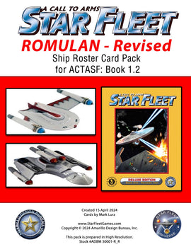 A Call to Arms: Star Fleet, Book 1.2: Romulan Ship Roster Card Pack Revised