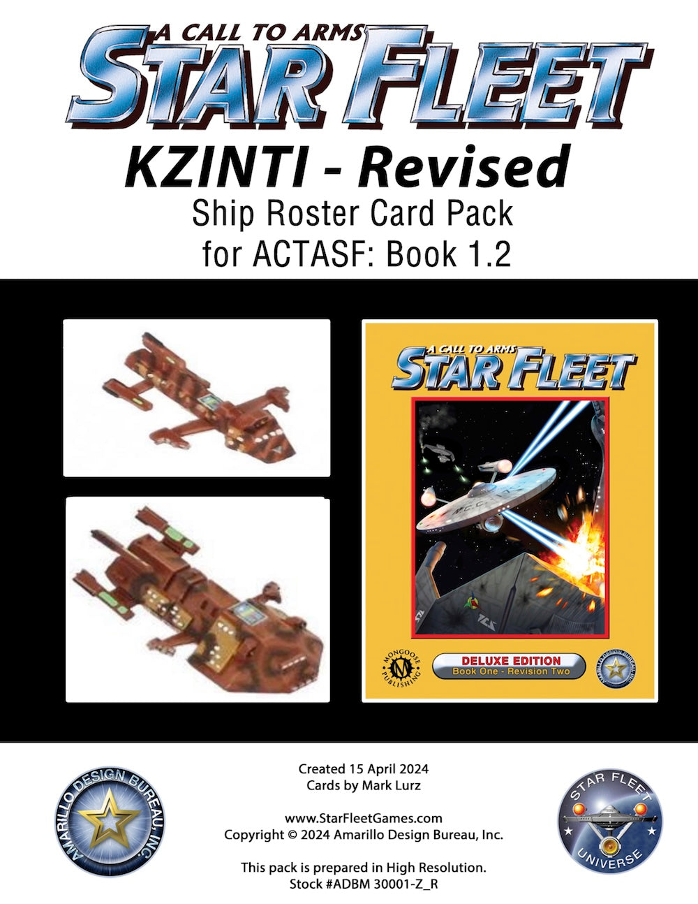 A Call to Arms: Star Fleet, Book 1.2: Kzinti Ship Roster Card Pack Revised