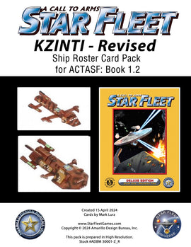 A Call to Arms: Star Fleet, Book 1.2: Kzinti Ship Roster Card Pack Revised
