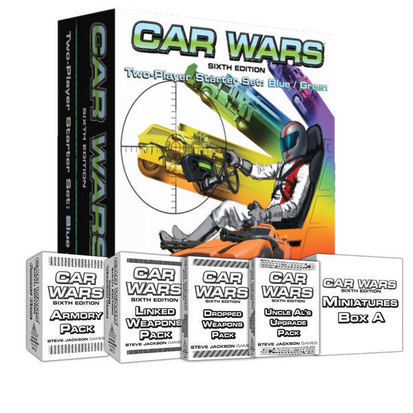 Car Wars 6E: Two-Player Starter Set - Blue/Green, Board Games