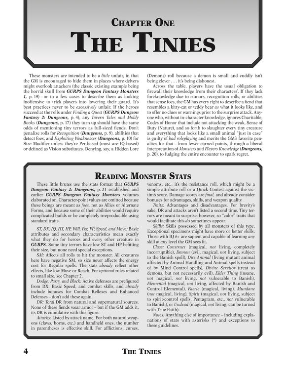 GURPS Dungeon Fantasy Monsters 6: Tiny Terrors