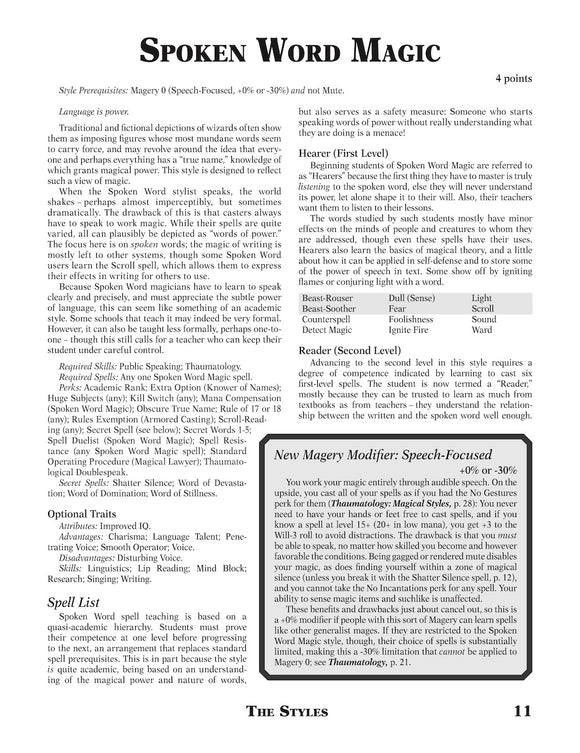 GURPS Magical Styles: Traditional Styles