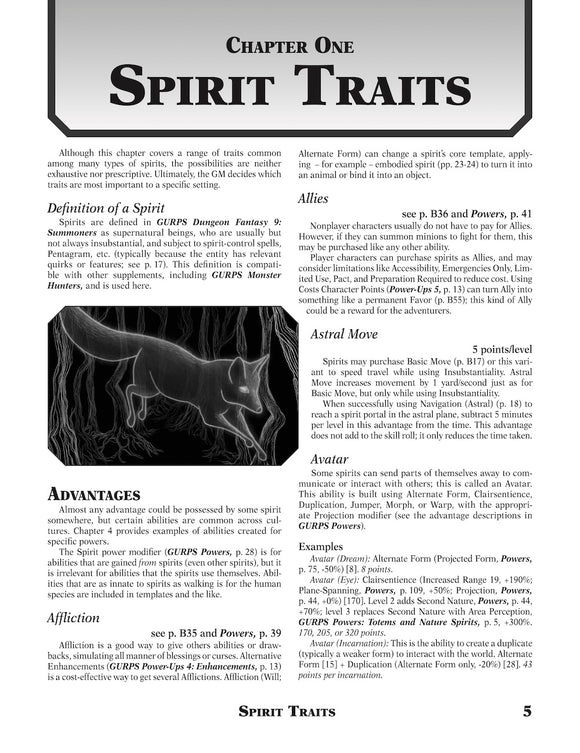 GURPS Template Toolkit 4: Spirits