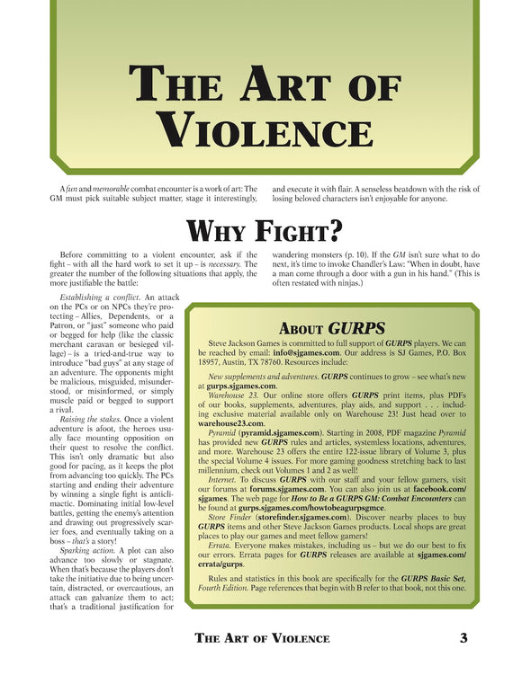 How to Be a GURPS GM: Combat Encounters