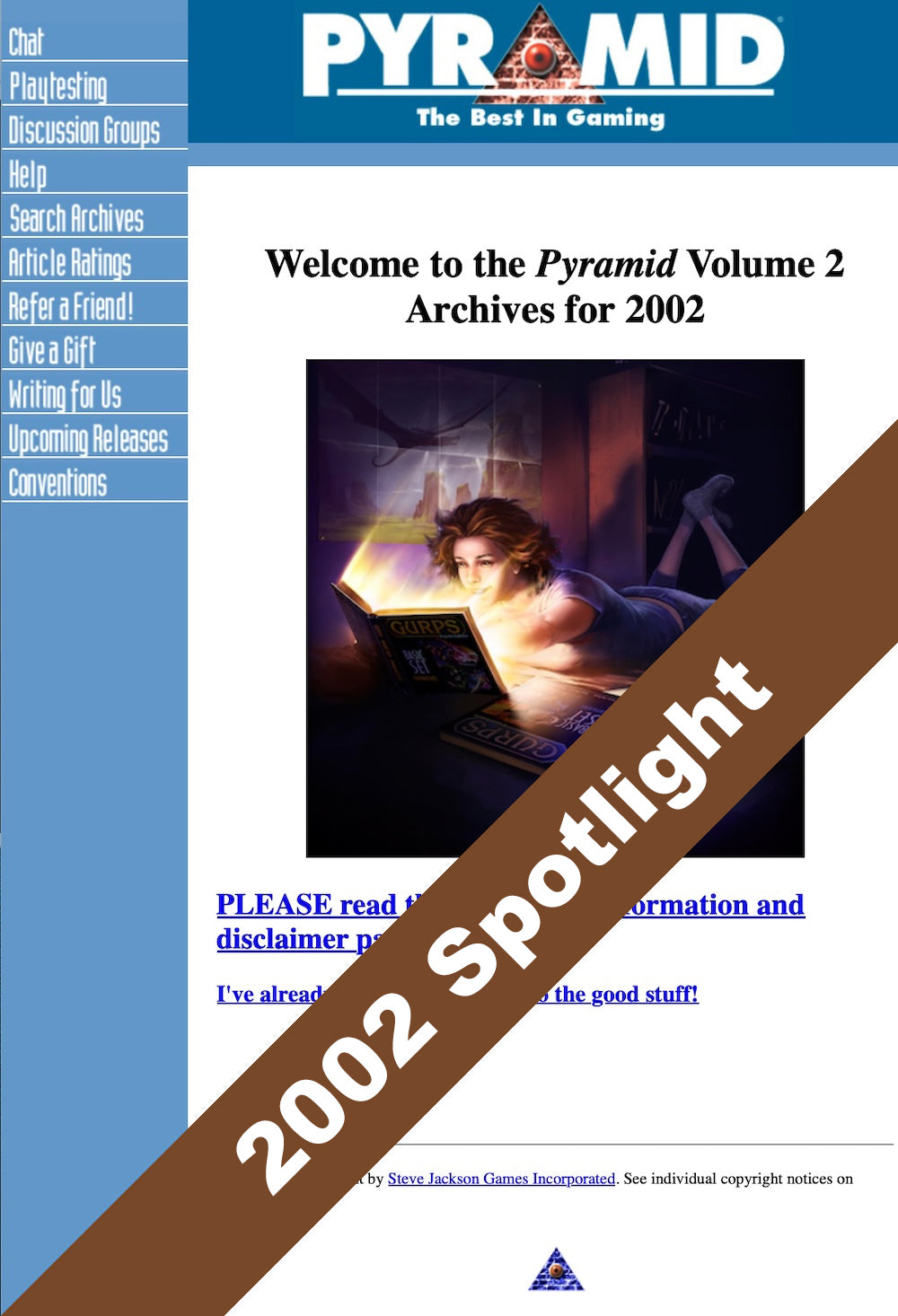Pyramid Volume 2 HTML Archive: 2002 Spotlight