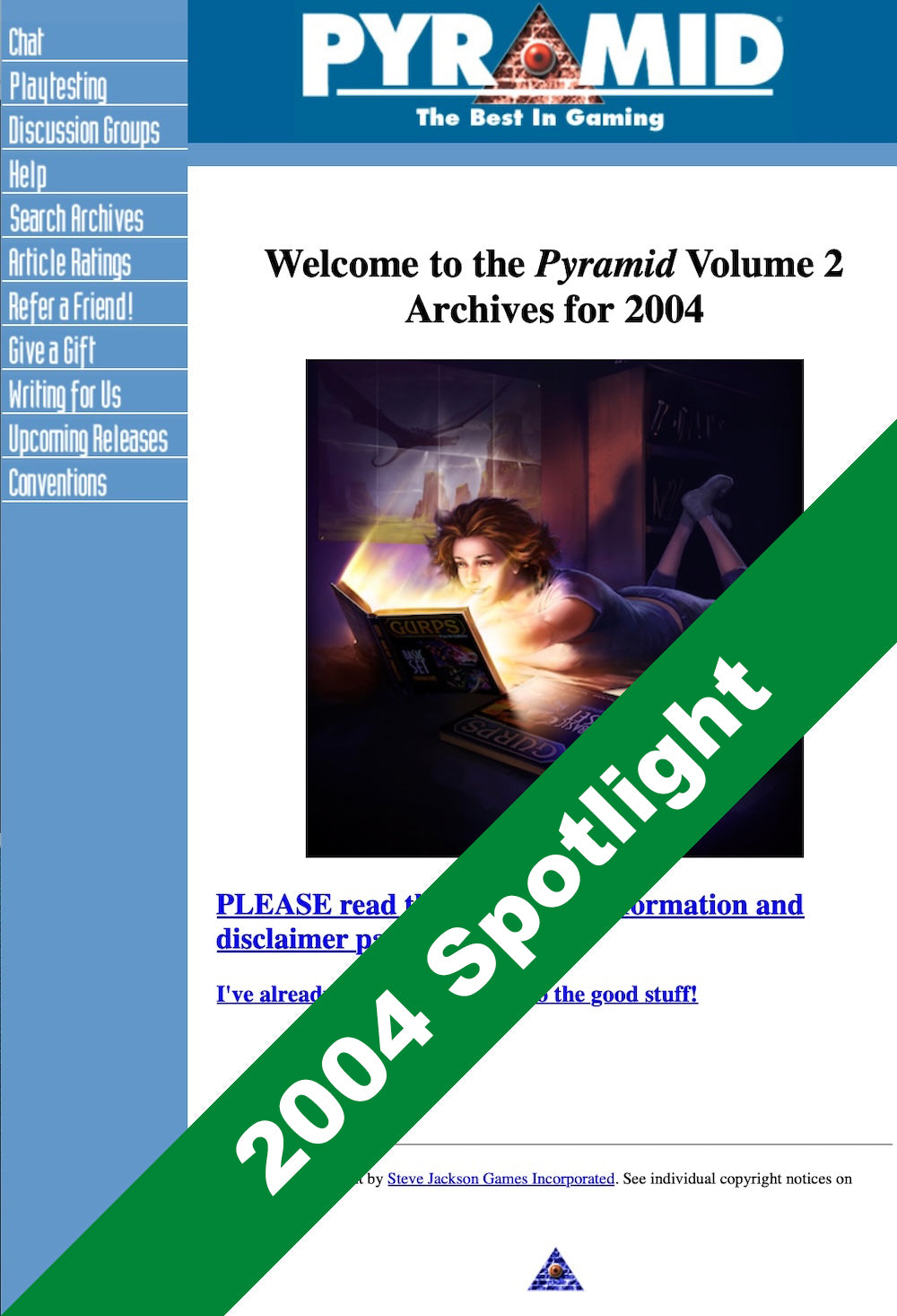 Pyramid Volume 2 HTML Archive: 2004 Spotlight