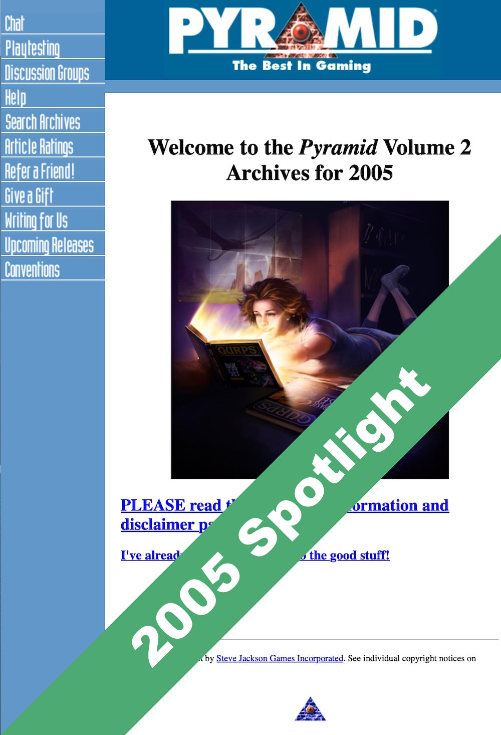 Pyramid Volume 2 HTML Archive: 2005 Spotlight