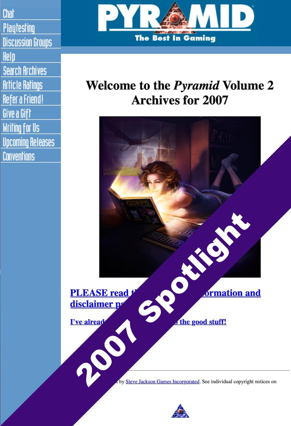Pyramid Volume 2 HTML Archive: 2007 Spotlight