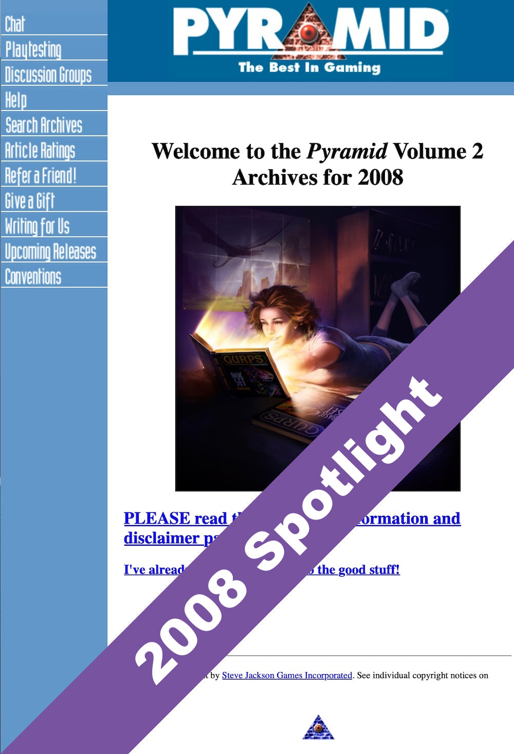 Pyramid Volume 2 HTML Archive: 2008 Spotlight