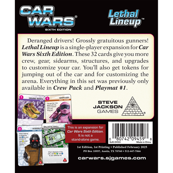 Car Wars Lethal Lineup