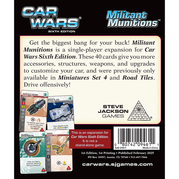 Car Wars Militant Munitions