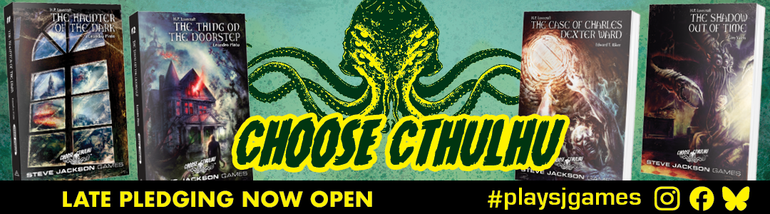 Late pledging for Choose Cthulhu game books now open on BackerKit!