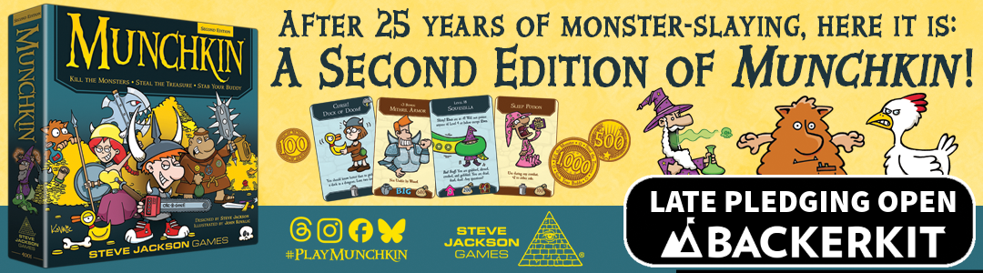 Munchkin Second Edition is now open for late pledging on BackerKit!