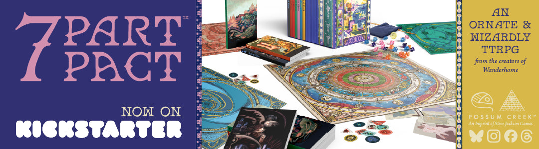 Seven-Part Pact, an ornate & wizardly TTRP from the creators of Wanderhome, is now on Kickstarter!