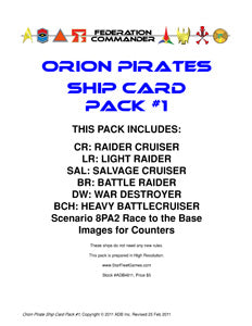 Federation Commander: Orion Ship Card Pack #1