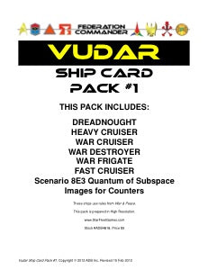 Federation Commander: Vudar Ship Card Pack #1