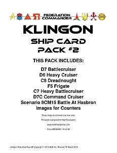 Federation Commander: Klingon Ship Card Pack #2