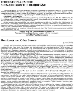 Federation & Empire: The Hurricane