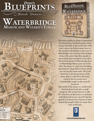 Øone's Blueprints Hand Drawn: Waterbridge: Manor and Wizard’s Tower