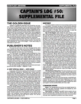 Captain's Log #50 Supplement