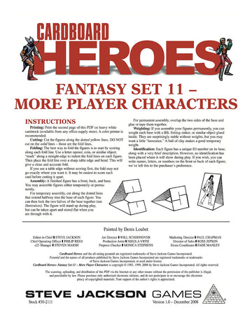 Cardboard Heroes: Fantasy Set 11 - More Player Characters