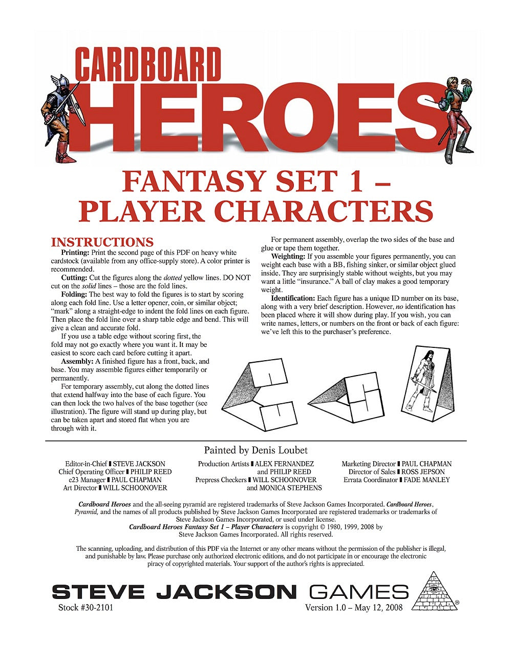 Cardboard Heroes: Fantasy Set 01 - Player Characters