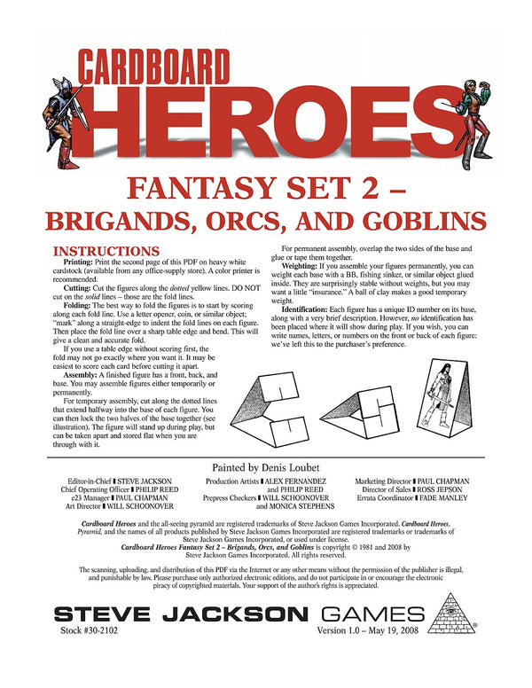 Cardboard Heroes: Fantasy Set 02 - Brigands, Orcs, and Goblins