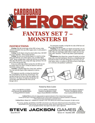 Cardboard Heroes: Fantasy Set 07 - Monsters II