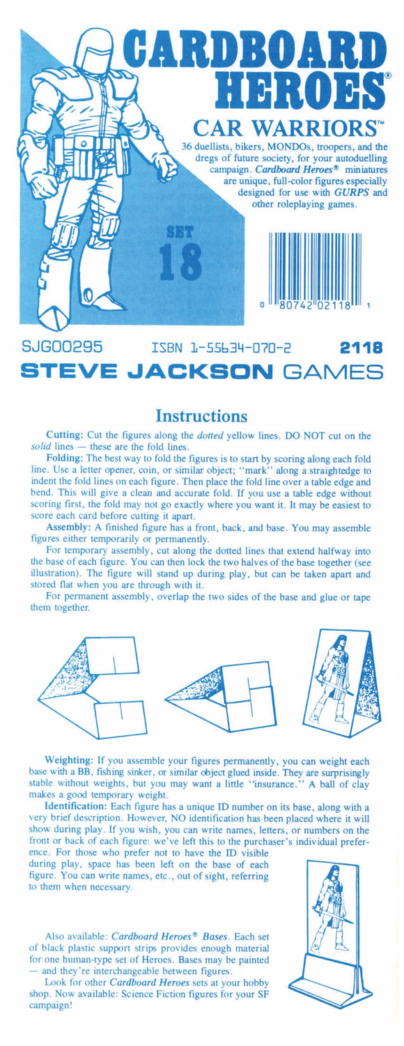 Cardboard Heroes: Set 18 – Car Warriors