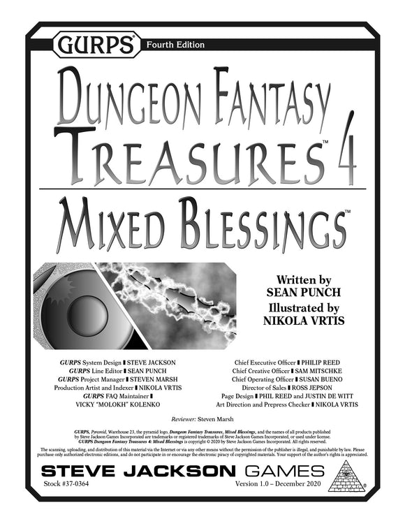 GURPS Dungeon Fantasy Treasures 4: Mixed Blessings