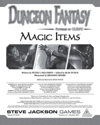 Dungeon Fantasy Magic Items