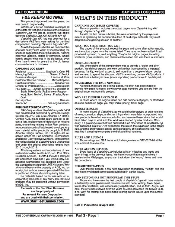 Federation & Empire Compendium Part 3