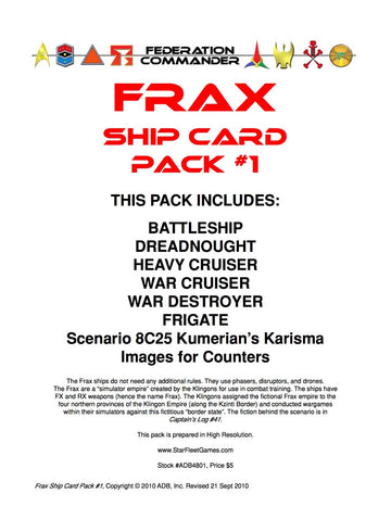 Federation Commander: Frax Ship Card Pack #1