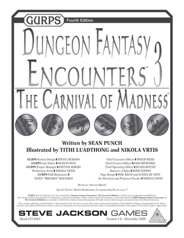 GURPS Dungeon Fantasy Encounters 3: The Carnival of Madness