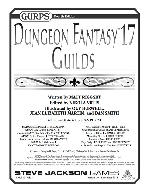 GURPS Dungeon Fantasy 17: Guilds