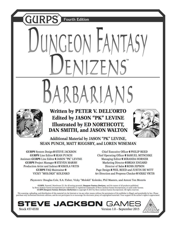 GURPS Dungeon Fantasy Denizens: Barbarians