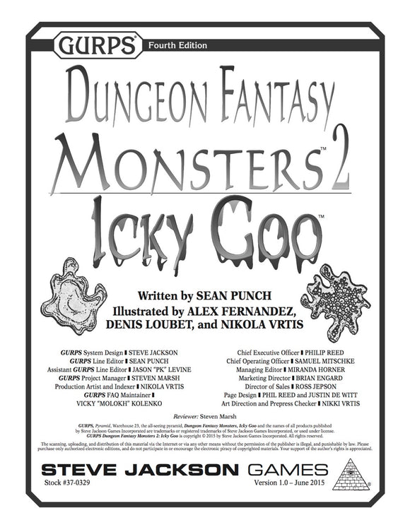 GURPS Dungeon Fantasy Monsters 2: Icky Goo