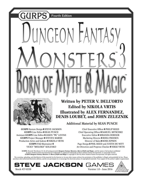 GURPS Dungeon Fantasy Monsters 3: Born of Myth & Magic