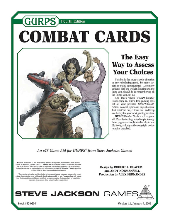 GURPS Fourth Edition Combat Cards
